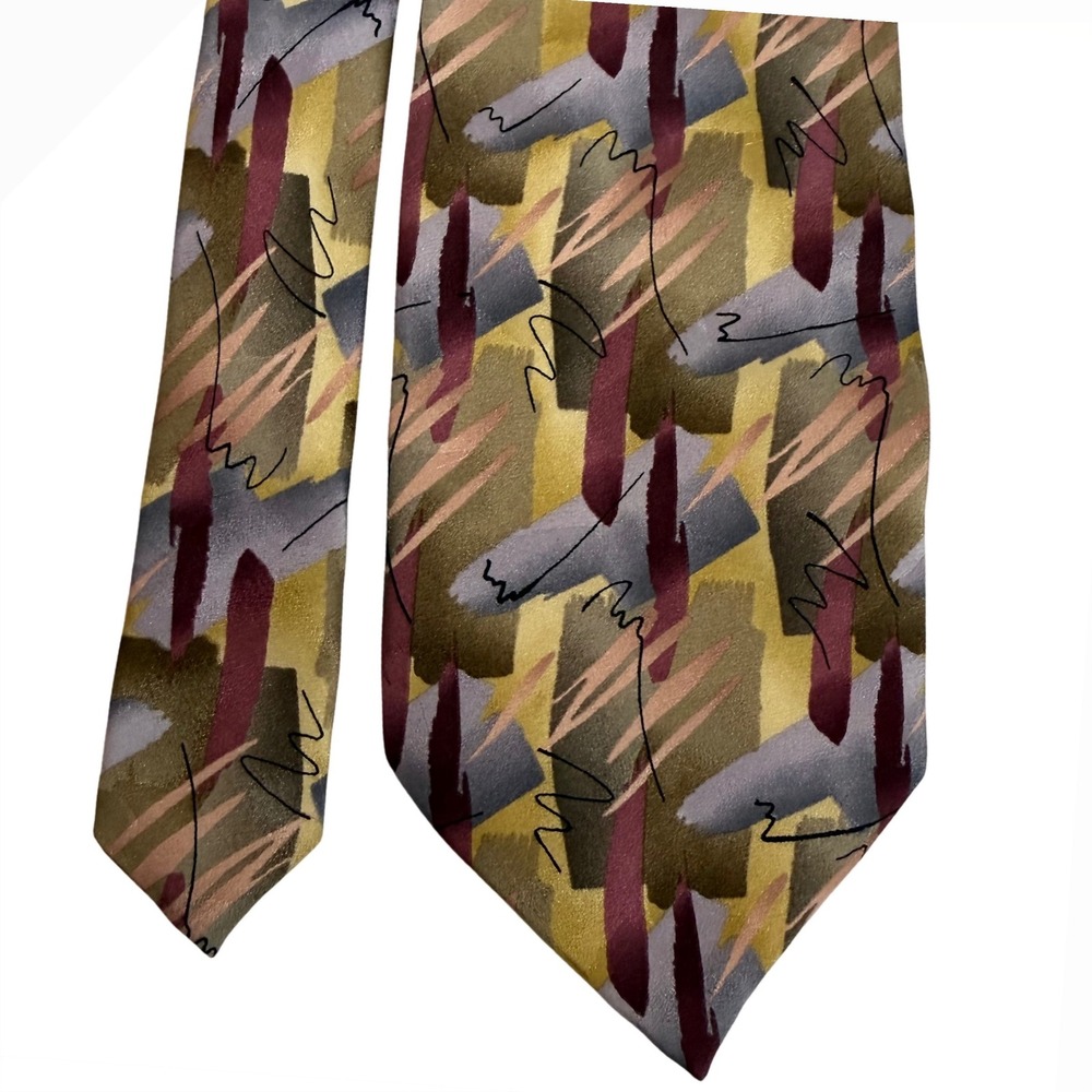 J Garcia Lava Limited Edition Silk Tie 2005 Abstract Retro Dadcore Dopamine